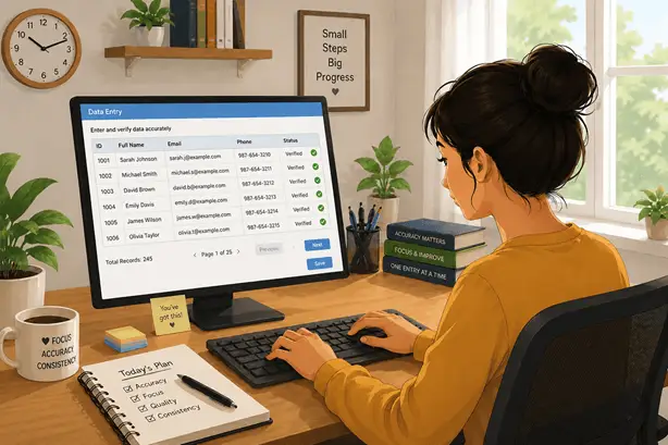 Offline data entry workspace