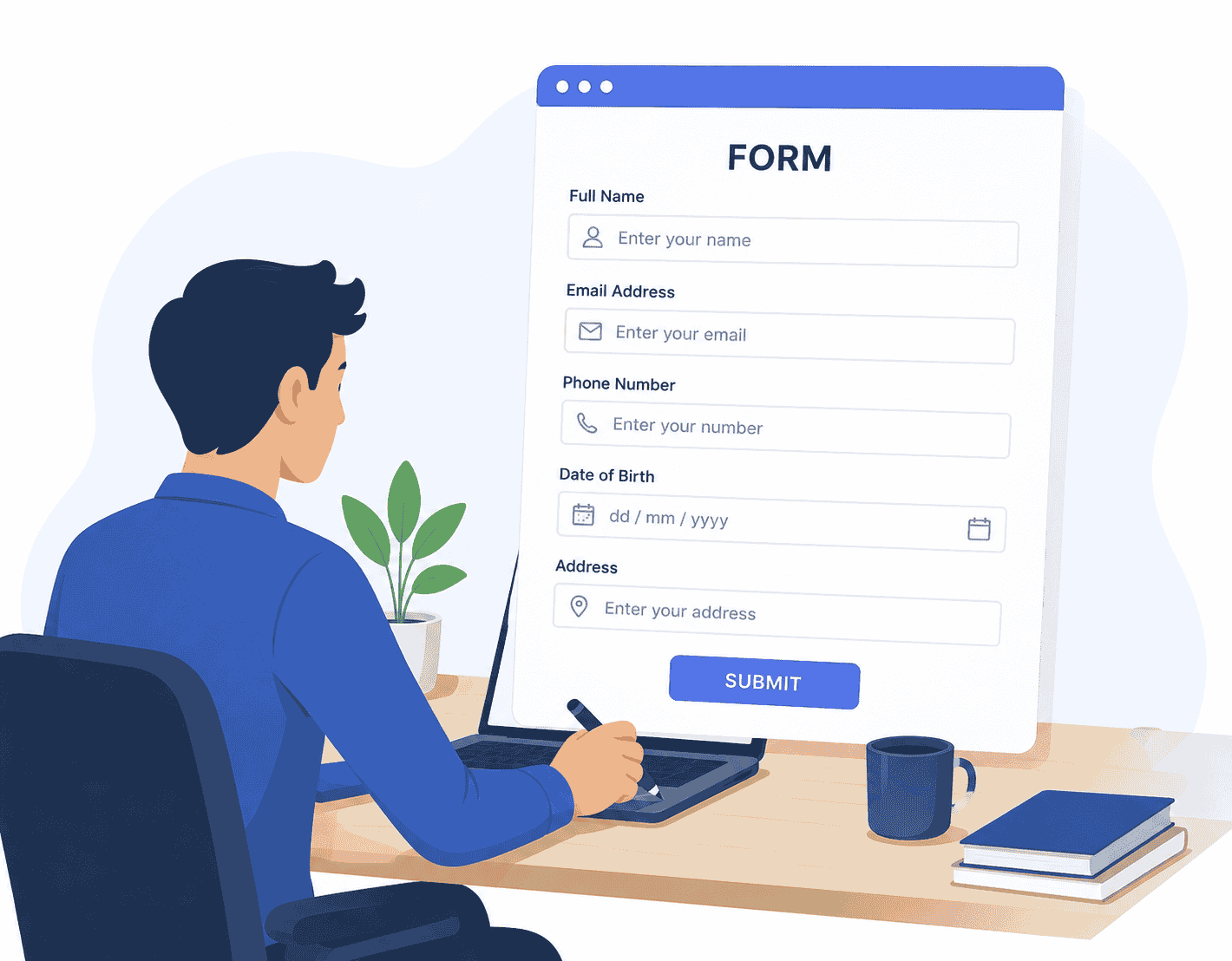 Person working on form filling